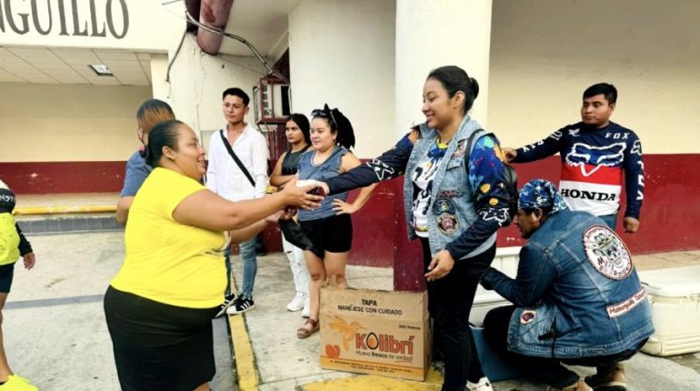 Bikers de Huimanguillo se unen a labor altruista de repartir alimentos a los más necesitados