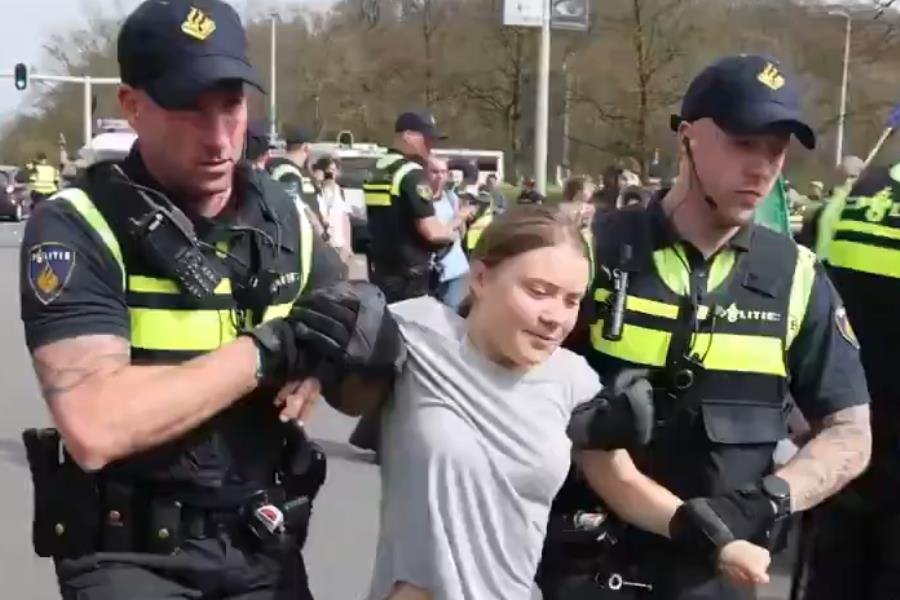 Detienen a la activista Greta Thunberg por protesta en Países Bajos