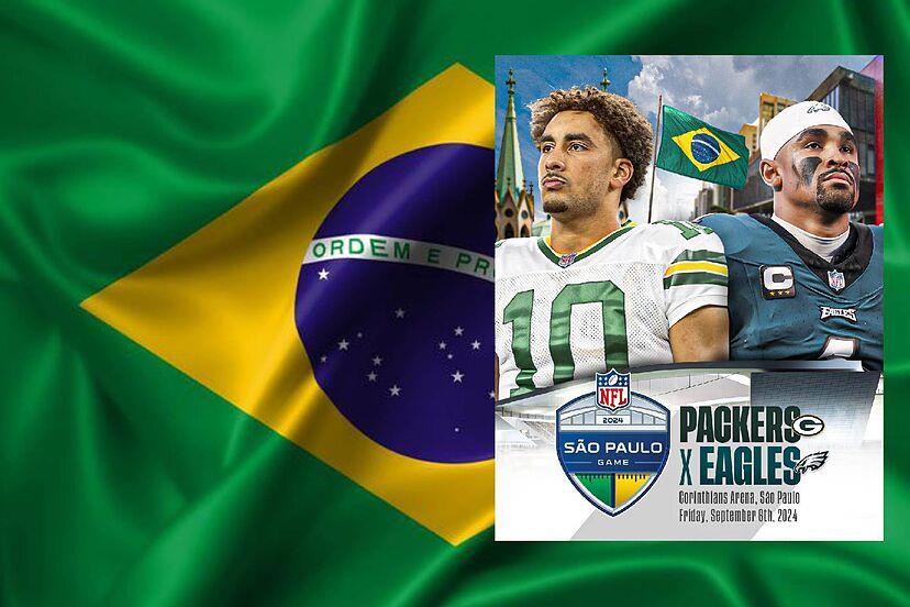 Green Bay Packers Vs Philadelphia Eagles en juego de NFL en Brasil