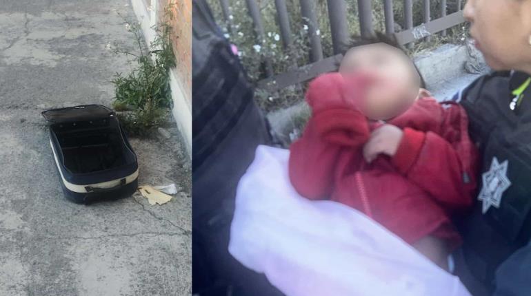 Abandonan a niño de 2 años dentro de maleta en Puebla