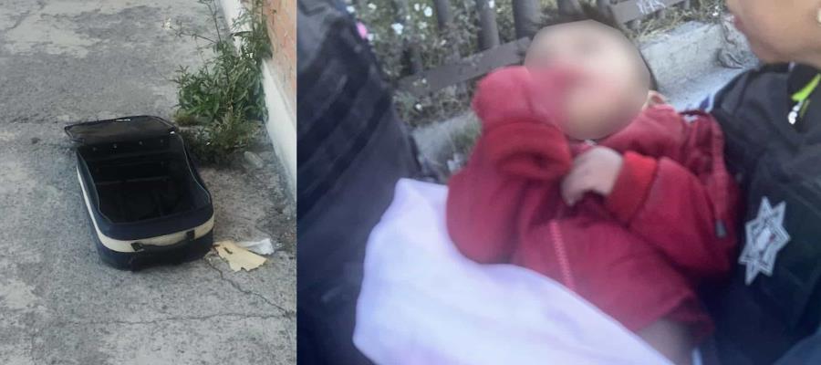 Abandonan a niño de 2 años dentro de maleta en Puebla