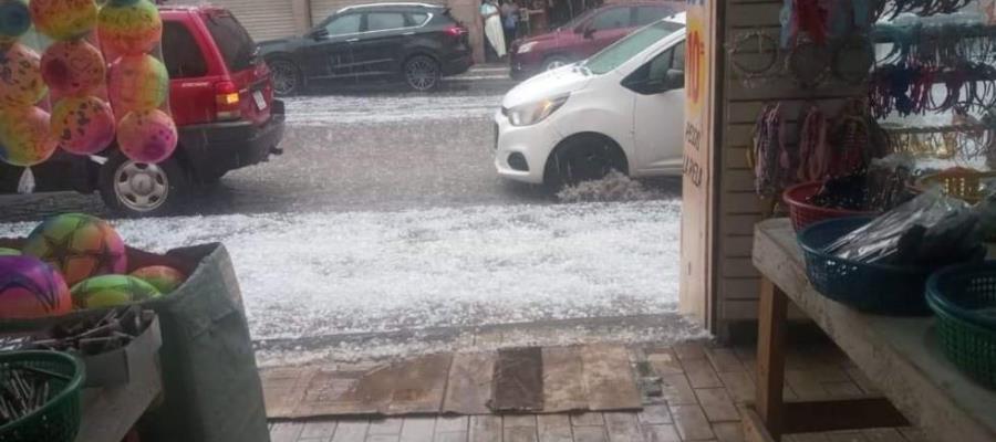 Luego de una semana de altas temperaturas se registran lluvias y caída de granizo en Saltillo