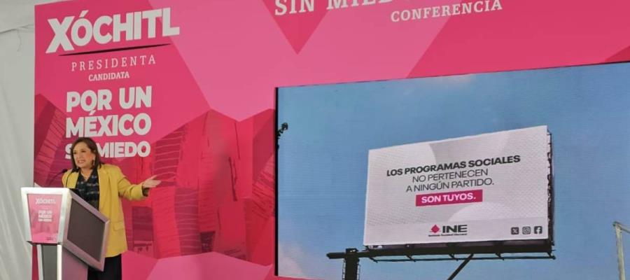 Ordena INE a Xóchitl eliminar o modificar conferencia por usar su logo