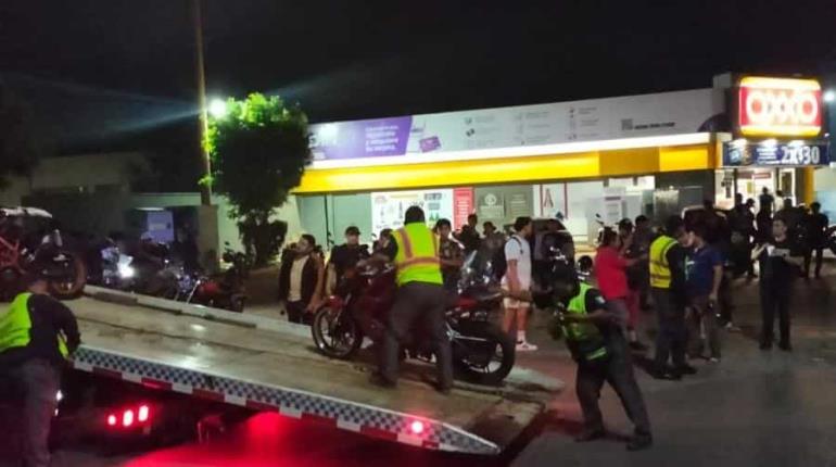 Reporta PEC detenidos, aseguramientos e infracciones durante operativo de motos y arrancones en Centro