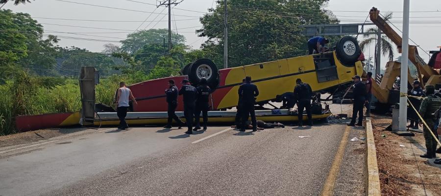 Lista de lesionados en volcadura de la Macuspana-Villahermosa