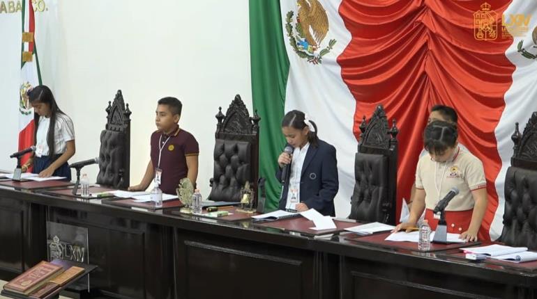 Niños celebran su día con el 19 Congreso de las Niñas y los Niños Legisladores de Tabasco