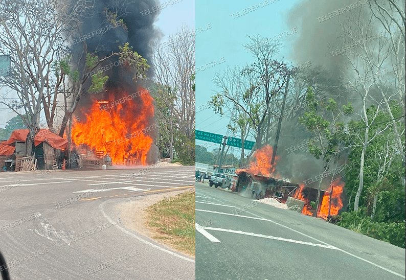 Se quema inmueble en la Villahermosa–Cárdenas