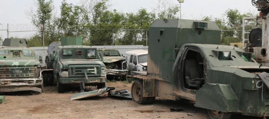 Destruyen en Tamaulipas 42 vehículos blindados