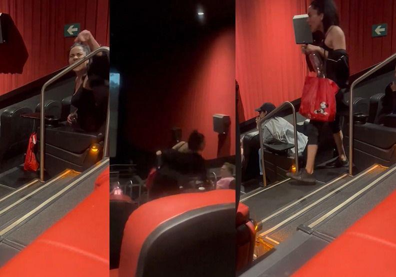 ¡Lady Cinemex! Sacan a mujer de sala de cine tras pelear con asistentes