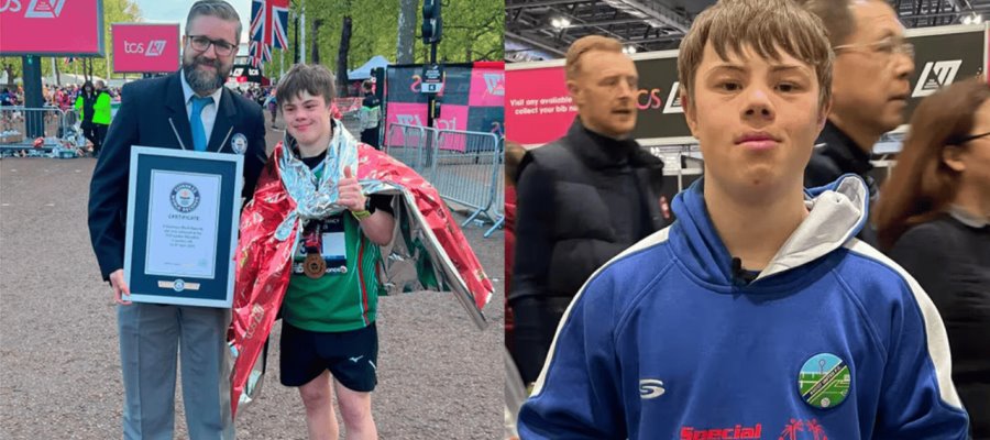 Joven con síndrome de Down rompe Récord Guinness tras concluir el icónico Maratón de Londres