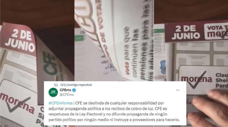 Se deslinda CFE de propaganda en recibos de usuarios 