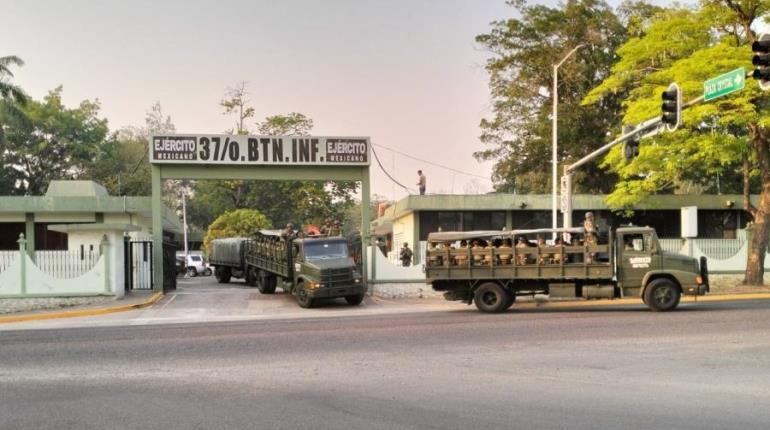 Arriban a Villahermosa 500 elementos de Sedena para reforzar vigilancia antes y durante la jornada electoral