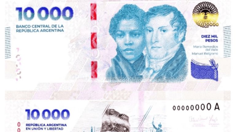 Lanza Argentina billete de 10 mil pesos para enfrentar inflación de casi 300%