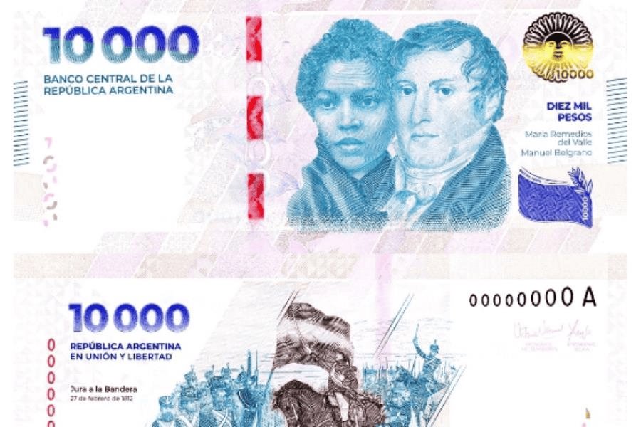 Lanza Argentina billete de 10 mil pesos para enfrentar inflación de casi 300%