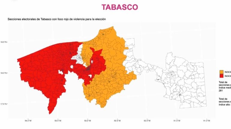 En riesgo 85% de las secciones electorales de Tabasco: Oposición