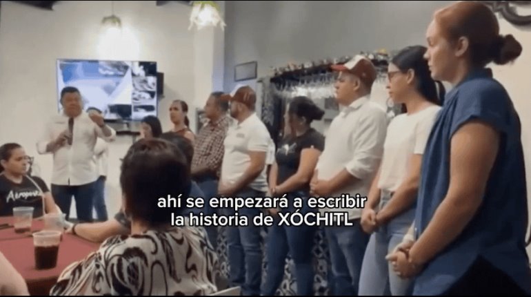 Se empezará "a escribir la historia de Xóchitl": Se confunde candidato de Morena en mitin