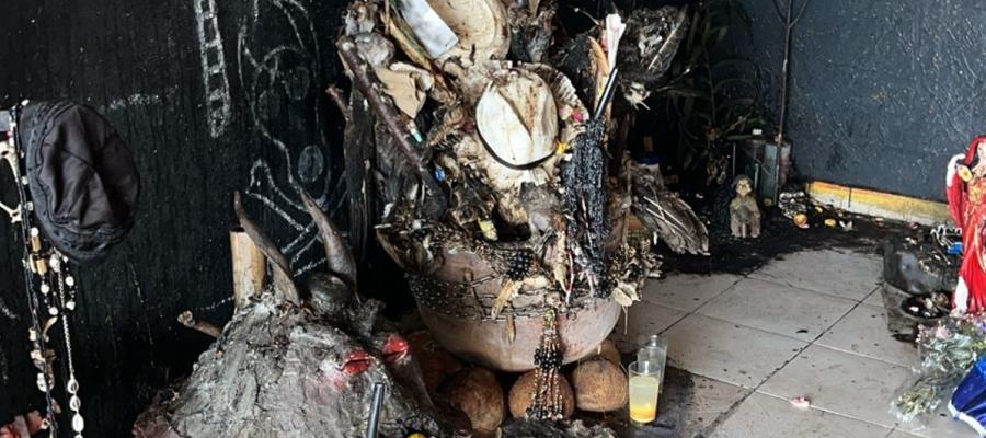 Drogas, altar de santería y restos óseos, lo decomisado en vivienda de Nezahualcóyotl