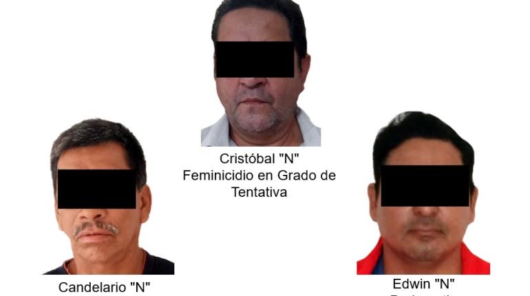 Asegura FGE a 6 sujetos acusados de feminicidio en grado de tentativa, violencia familiar, lesiones y pederastia