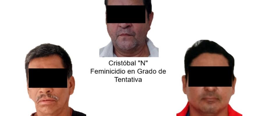 Asegura FGE a 6 sujetos acusados de feminicidio en grado de tentativa, violencia familiar, lesiones y pederastia