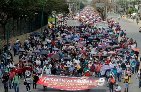 Muere maestro de la CNTE durante plantón en Tuxtla Gutiérrez