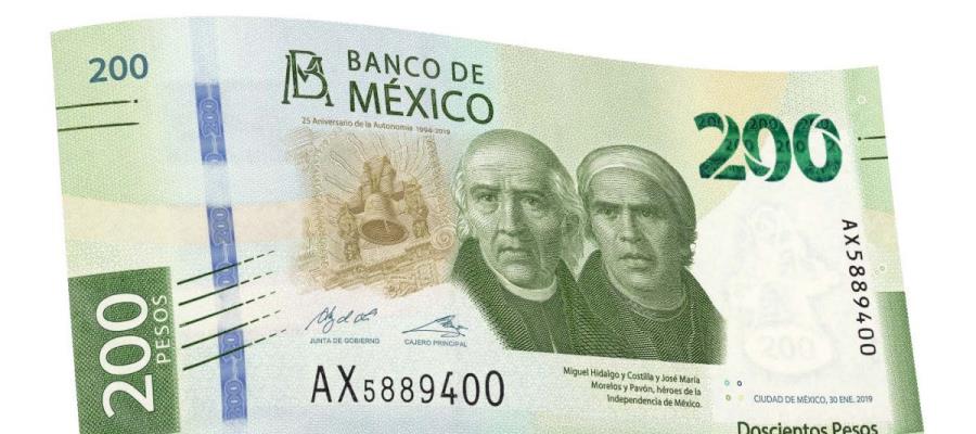 Lanza Banxico nuevo billete de 200 pesos, por 30 años de autonomía