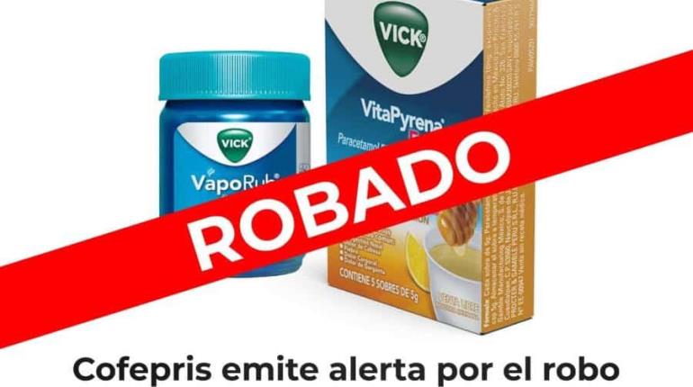 Emite Cofepris alerta por robo de Vaporub y VitaPyrena Forte