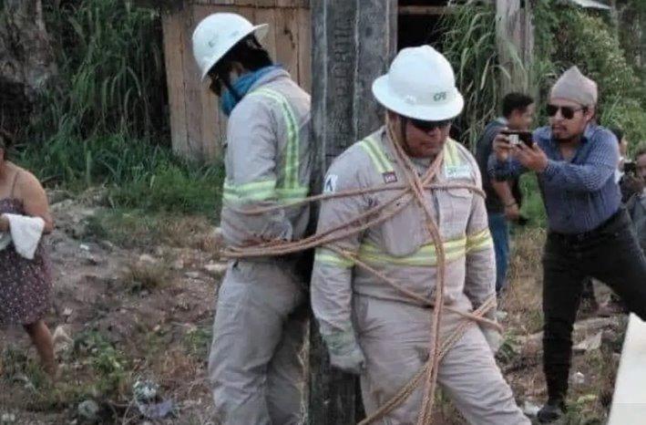 Denuncia CFE privación ilegal de trabajadores en Palenque, Chiapas