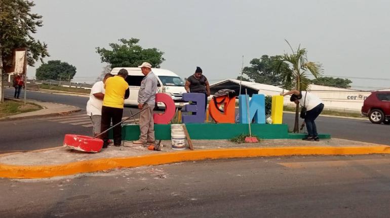 Vecinos de Indeco reparan letras distintivas; ahora tendrán reflectores solares