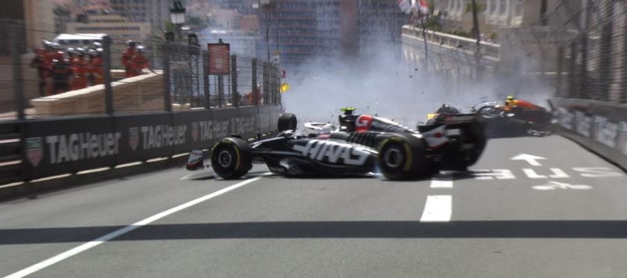 Checo sufre aparatoso accidente en GP de Mónaco