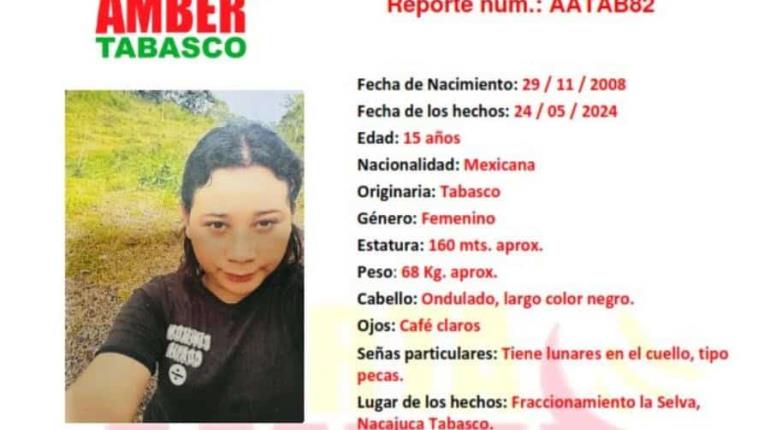 Activan Alerta Amber a favor de Arlet Romero de 15 años