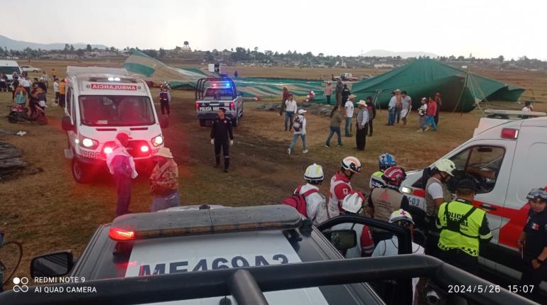 Ahora cae lona en cierre de campaña de morenista en Xonacatlán, Edomex; deja heridos