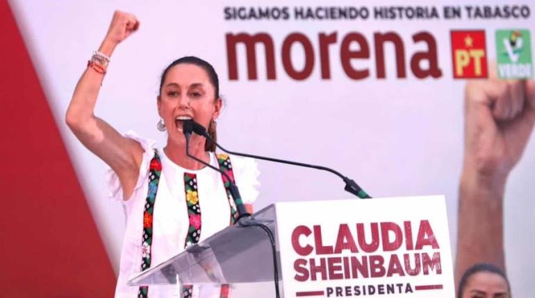 Continuar legado de AMLO promete Sheinbaum desde Tabasco