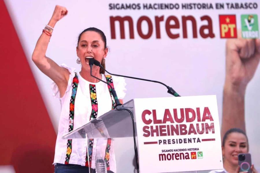 Continuar legado de AMLO promete Sheinbaum desde Tabasco