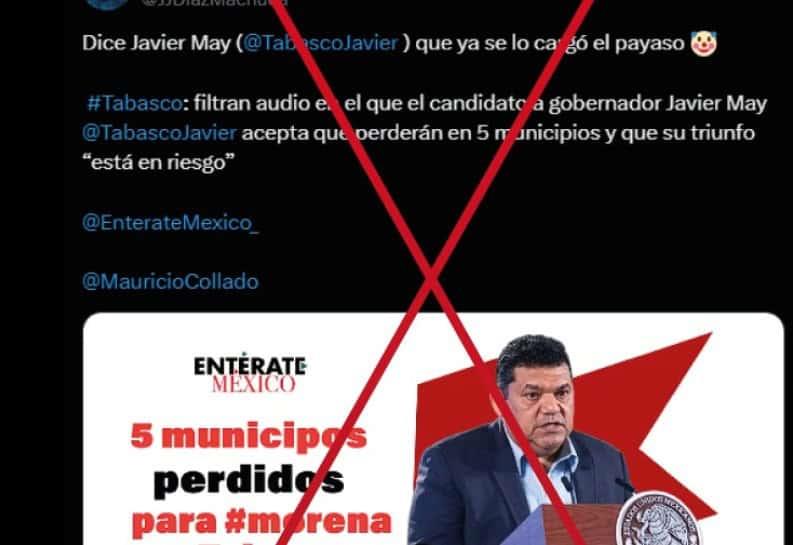 ¡Es falso! XEVT se deslinda de audio donde supuestamente May dice que Morena perderá 5 municipios