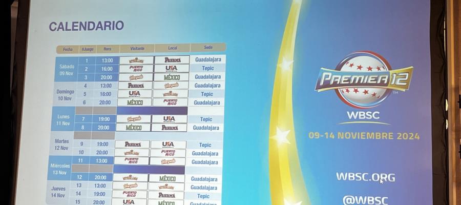 Dan a conocer calendario del Grupo A del Premier 12 de Beisbol en México