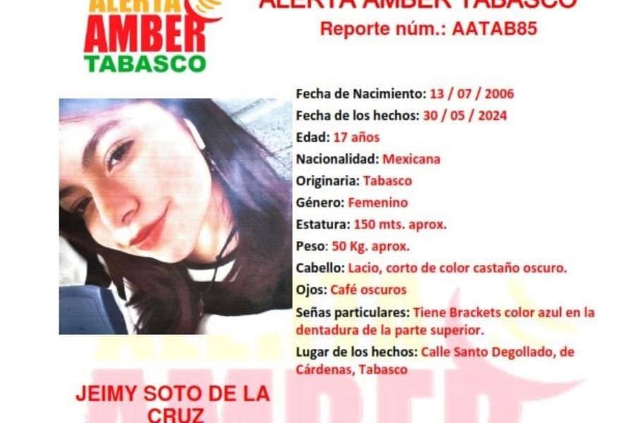 Emiten alerta Amber en favor de menor Jeimy Soto de la Cruz