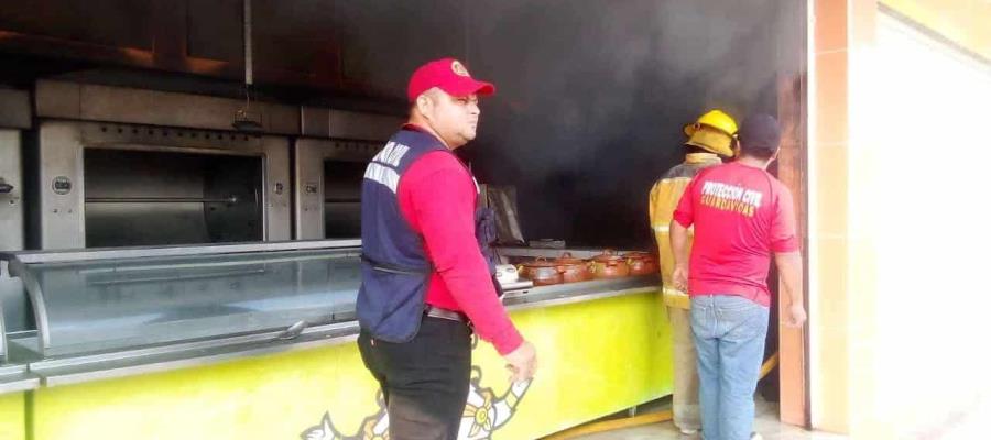 Sofocan incendio en pollería de Puerto Ceiba, Paraíso