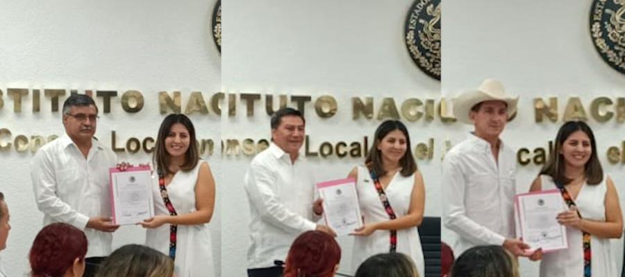 Entrega INE constancia de mayoría a Rosalinda, Óscar Cantón y Chavo Herrera como senadores electos