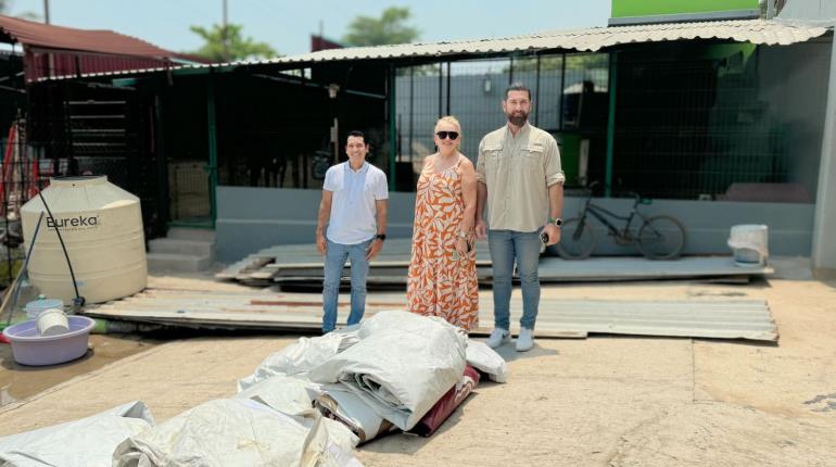 Dona PVEM propaganda electoral a refugio Caninos 911