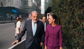 Carlos Slim se reúne con Claudia Sheinbaum en Palacio Nacional