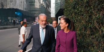 Carlos Slim se reúne con Claudia Sheinbaum en Palacio Nacional