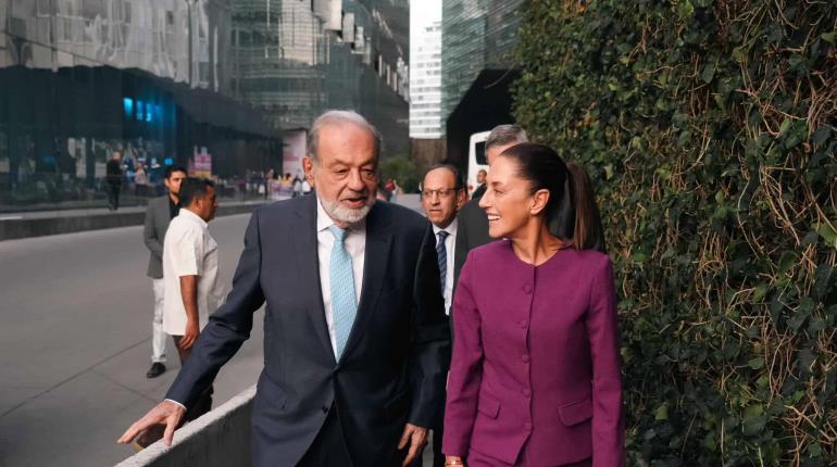 Carlos Slim se reúne con Claudia Sheinbaum en Palacio Nacional