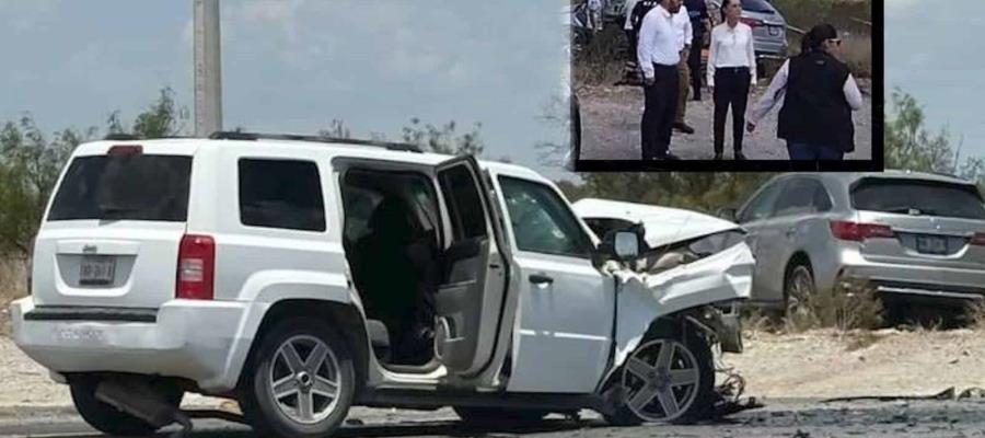 Equipo de Sheinbaum sufre accidente vial en Coahuila; muere una persona