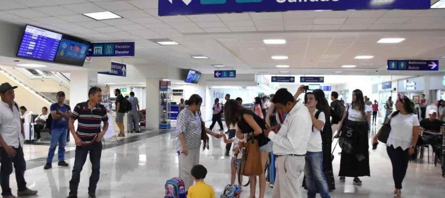 Aeropuerto de Villahermosa sigue aumentando flujo de pasajeros