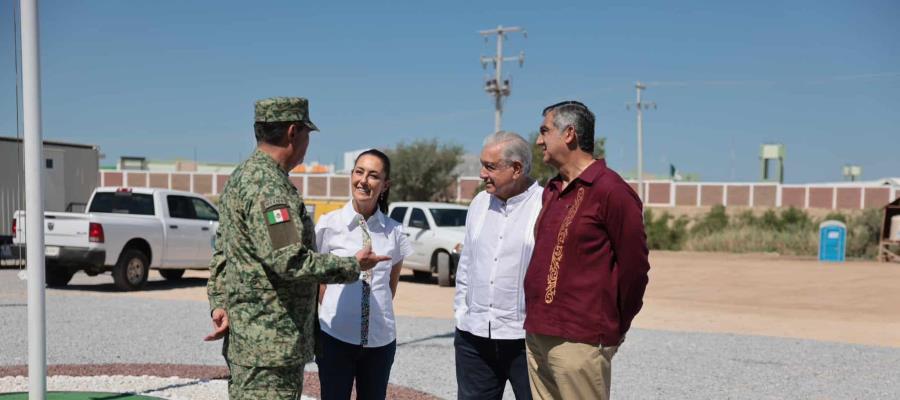 AMLO y Sheinbaum supervisan avance de nueva sede de Aduanas en Nuevo Laredo