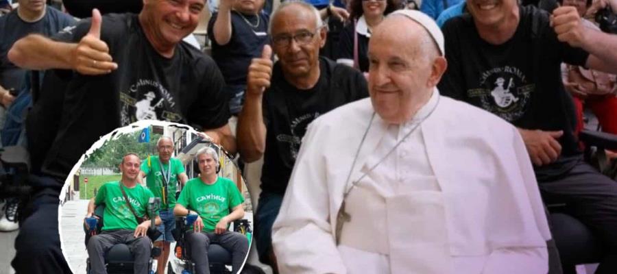 2 personas hacen más de 700 kilómetros en silla de ruedas para visibilizar ante el Papa enfermedades raras