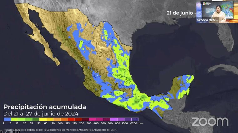 Del 22 al 25 de junio se esperan acumulados de lluvia de 200 a 250 mm en Tabasco