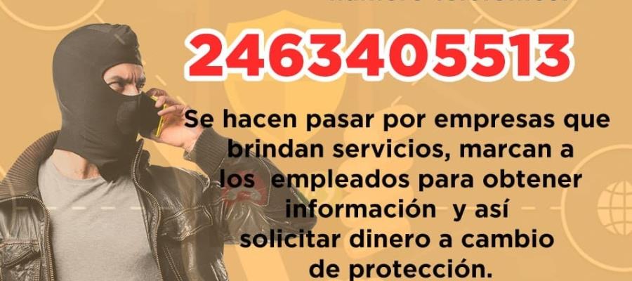 Advierte FGE de número de teléfono utilizado para extorsionar