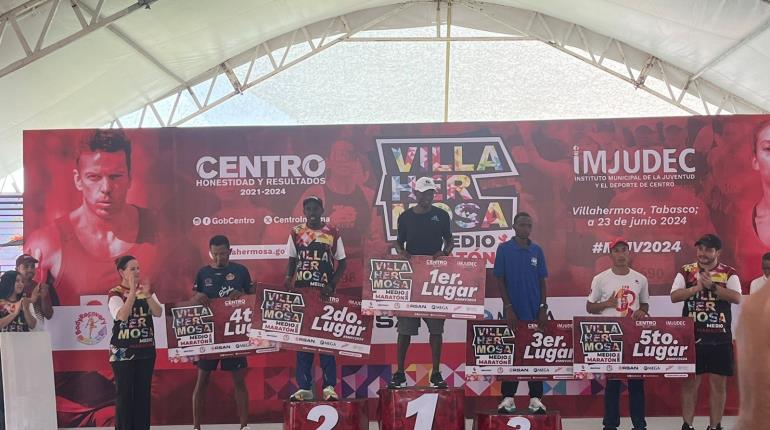 Legión keniana arrasa con medio maratón de Villahermosa