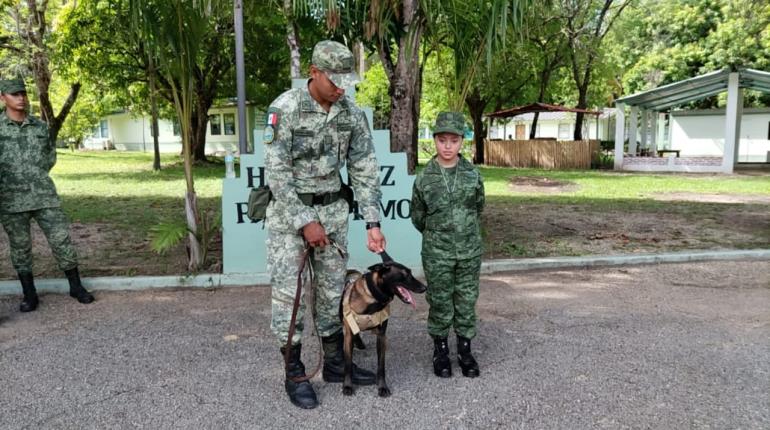 Niña con discapacidad de Tenosique logra sueño de ser soldado por un día